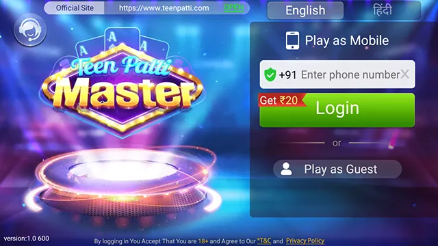 Teen Patti Master Login Page – Play Real Money Card Game Online